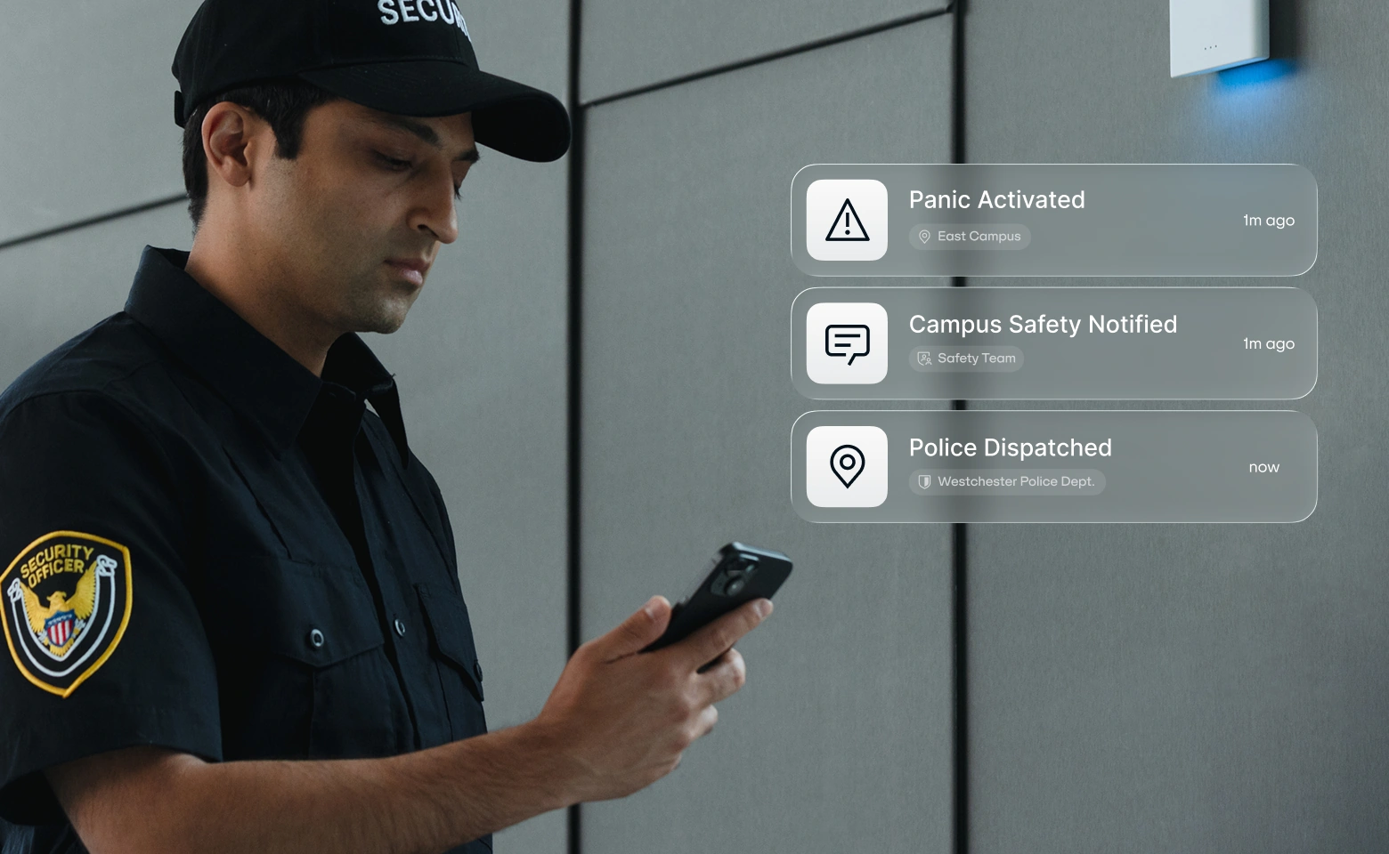 Real-time notifications across your campus.